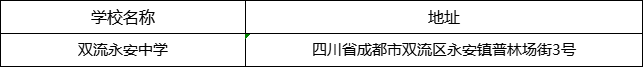成都市雙流永安中學(xué)地址在哪里？