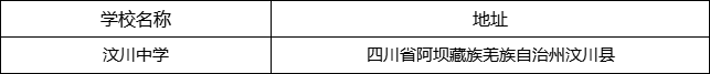 阿壩州汶川中學(xué)地址在哪里？