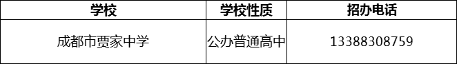 2024年成都市賈家中學(xué)招辦電話是多少？