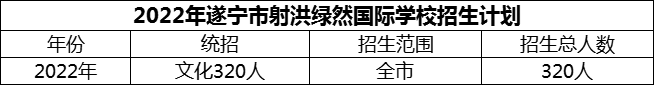 2024年遂寧市射洪綠然國際學校招生計劃是多少？