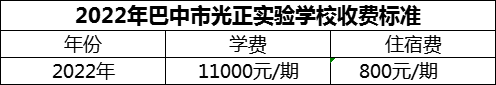 2024年巴中市光正實(shí)驗(yàn)學(xué)校學(xué)費(fèi)多少錢(qián)？