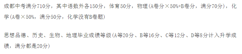 2020年成都中考總分多少？中考滿分是多少？